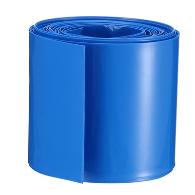 Harfington Uxcell PVC Heat Shrink Tubing 43mm Flat Width Heat Shrink Wrap Tube for 26650 Power Supplies 5 Meters Length, Blue