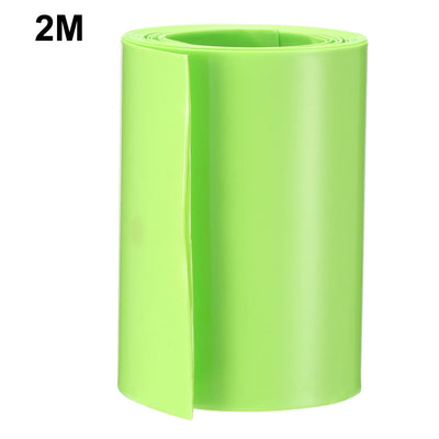 Harfington Uxcell PVC Heat Shrink Tubing 67mm Flat Width Heat Shrink Wrap for AA Power Supplies 2 Meters Length, Green