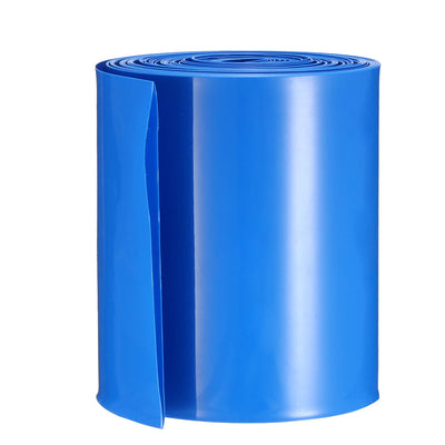 uxcell Uxcell PVC Heat Shrink Tubing 65mm Flat Width Heat Shrink Wrap Tube for AA Power Supplies 5 Meters Length, Blue