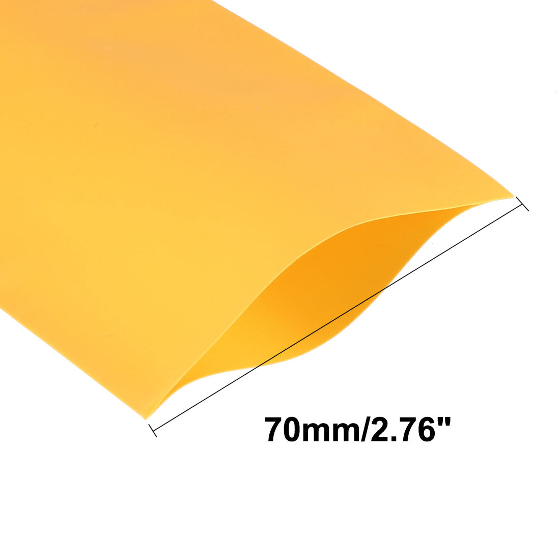 uxcell Uxcell PVC Heat Shrink Tubing 70mm Flat Width Heat Shrink Wrap Tube for 18650 Power Supplies 2 Meter Length, Yellow