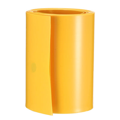 Harfington Uxcell PVC Heat Shrink Tubing 70mm Flat Width Heat Shrink Wrap Tube for 18650 Power Supplies 2 Meter Length, Yellow