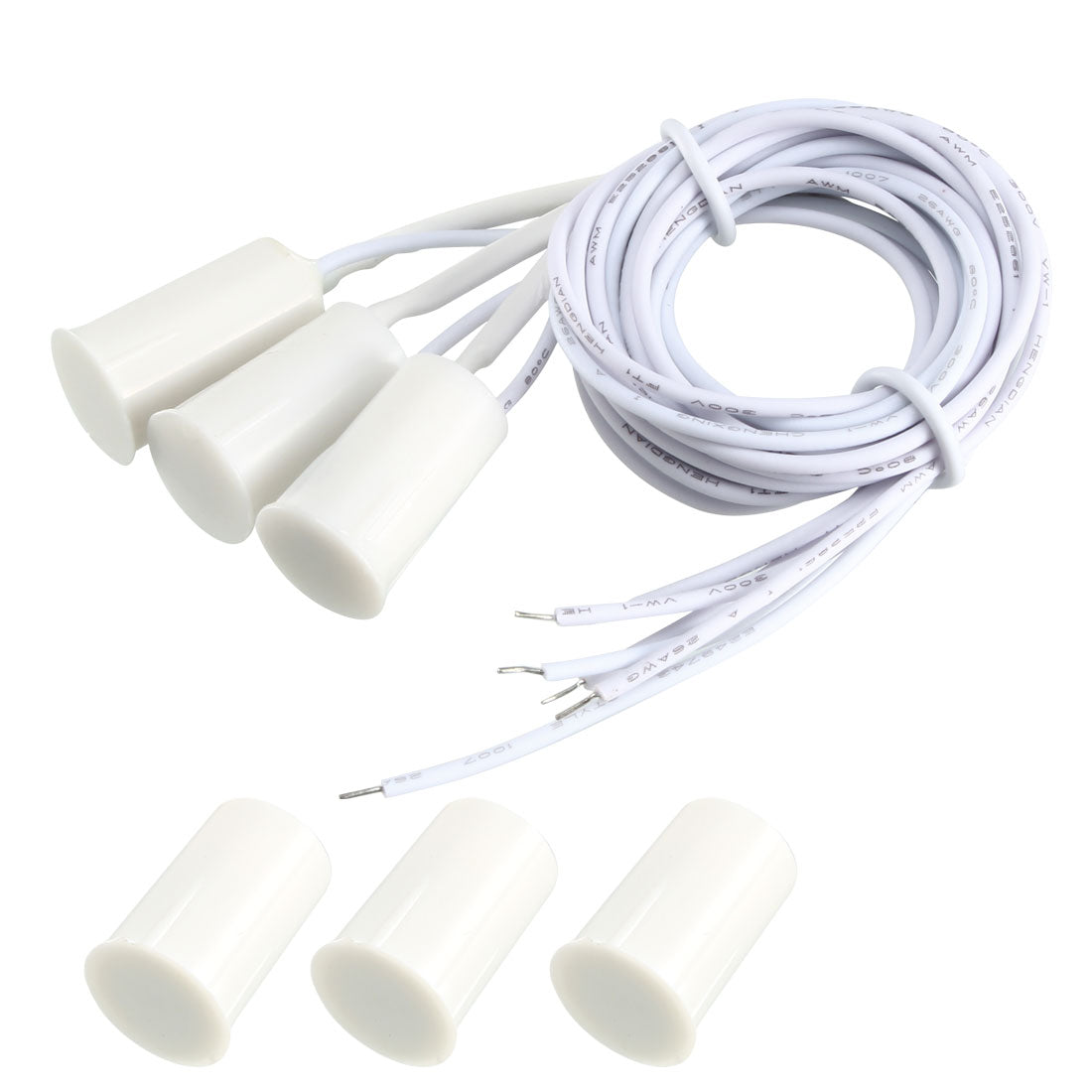 uxcell Uxcell 3pcs RC-33 NO Recessed Wired Security Window Door Contact Sensor Alarm Magnetic Reed Switch White