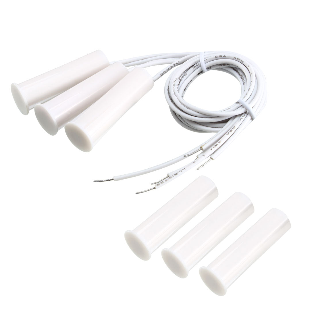 uxcell Uxcell 3pcs RC-35 NC Recessed Wired Security Window Gate Contact Sensor Alarm Magnetic Reed Switch White