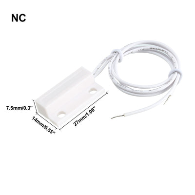 Harfington Uxcell MC-38 Surface Mount Wired NC Door Sensor Alarm Magnetic Reed Switch White 2pcs