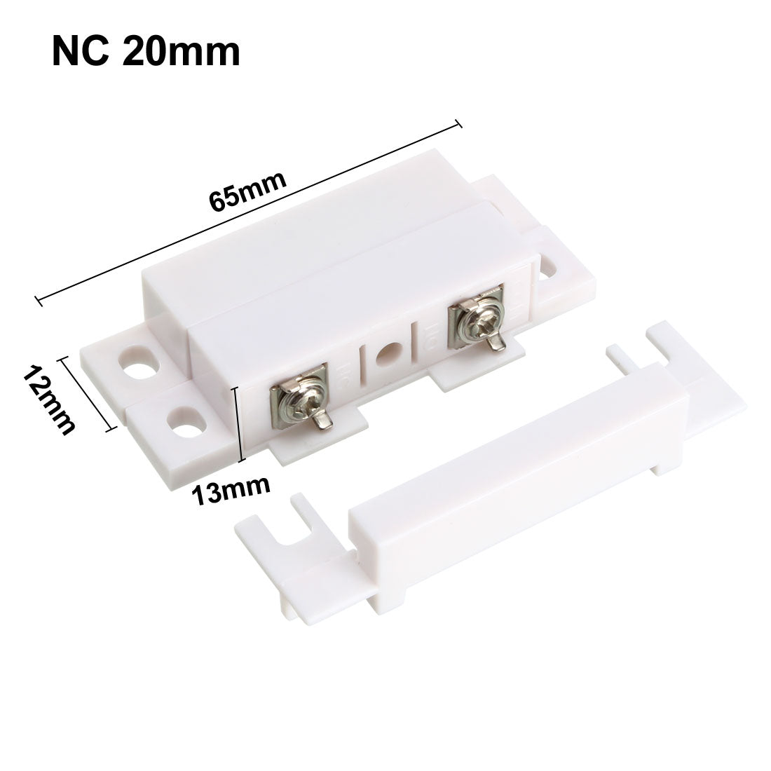 uxcell Uxcell 2pcs MC-31 Surface Mount Wired NC Door Contact Sensor Alarm Magnetic Reed Switch White