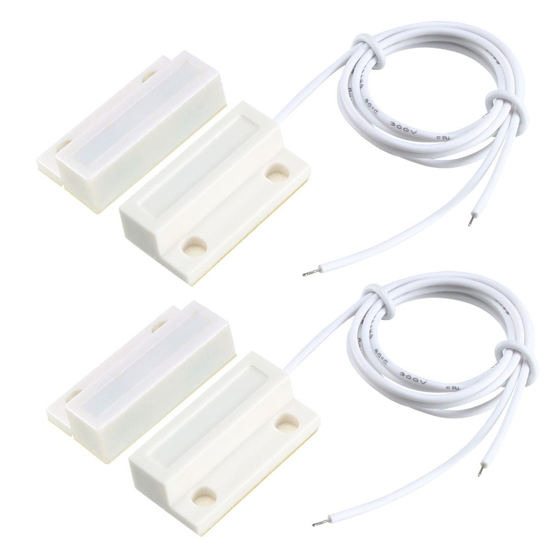 uxcell Uxcell 2pcs MC-38 Surface Mount Wired NO Door Sensor Alarm Magnetic Reed Switch White