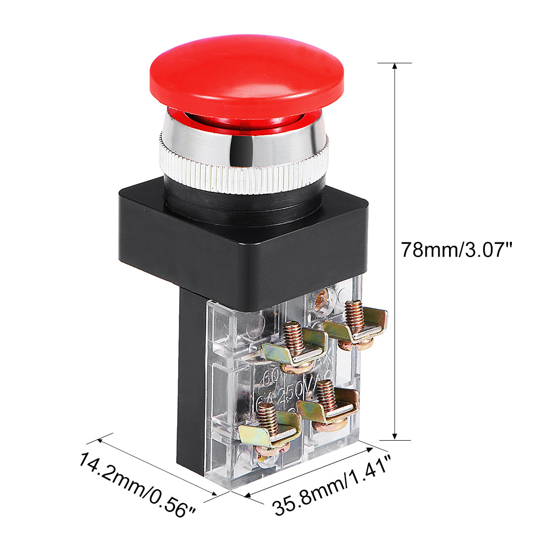 uxcell Uxcell 25mm Mounting Hole Momentary Push Button Switch Red DPST