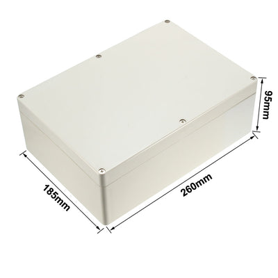 Harfington Uxcell 260*185*95mm Electronic Waterproof IP65 Sealed ABS Plastic DIY Junction Box Enclosure Case Gray