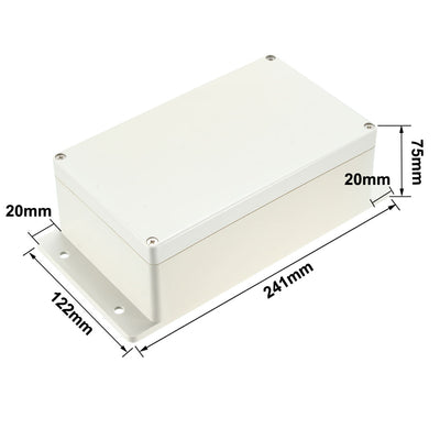 Harfington Uxcell 241*122*75mm Electronic Waterproof IP65 Sealed ABS Plastic DIY Junction Box Enclosure Case Gray