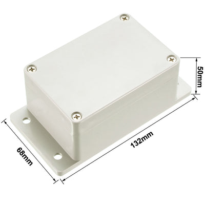 Harfington Uxcell 132*68*50mm Electronic Waterproof IP65 Sealed ABS Plastic DIY Junction Box Enclosure Case Gray