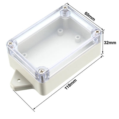 Harfington Uxcell 118*60*32mm Electronic Waterproof IP65 Sealed ABS Plastic DIY Junction Box Enclosure Case Clear