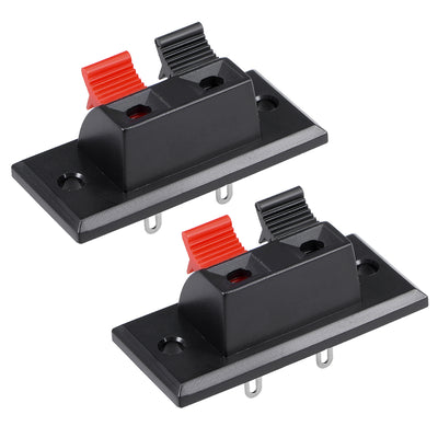 uxcell Uxcell 2pcs 2 Way Jack Socket Spring Push Release Connector Speaker Terminal Strip Block