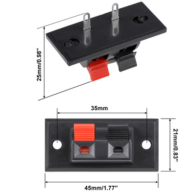 Harfington Uxcell 1pcs 2 Way Jack Socket Spring Push Release Connector Speaker Terminal Strip Block