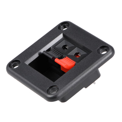 Harfington Uxcell 2 Way Jack Socket Spring Push Release Connector Speaker Terminal Strip Block 42 x 42 x 24mm