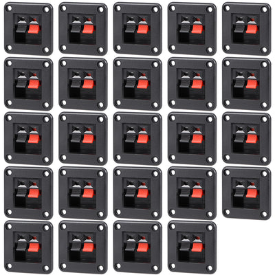 uxcell Uxcell 24pcs 2 Way Jack Socket Spring Push Release Connector Speaker Terminal Strip Block