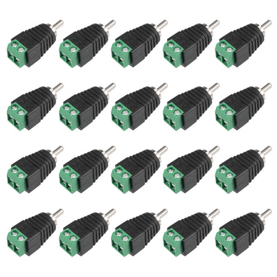 uxcell Uxcell 20Pcs RCA Male Connector to AV 2-Screw Terminal Audio Video Adapter CCTV DIY