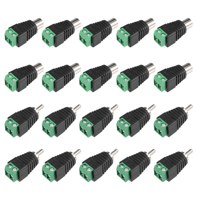 uxcell Uxcell 20Pcs RCA Male/Female Connector to AV 2-Screw Terminal Audio Video Adapter CCTV