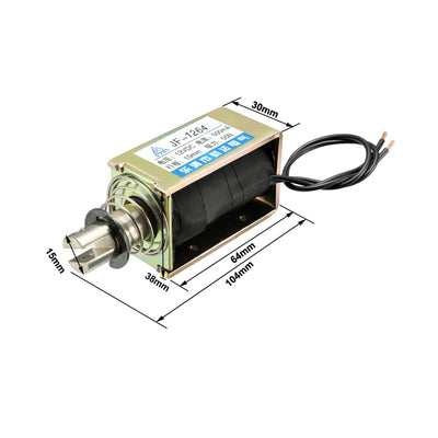 Harfington Uxcell JF-1264 DC 12V 500mA 55N 10mm Pull Type Open Frame Linear Motion Solenoid Electromagnet