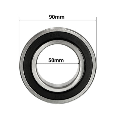 Harfington Uxcell Deep Groove Ball Bearings Metric Double Sealed Chrome Steel ABEC1 Z2 Level