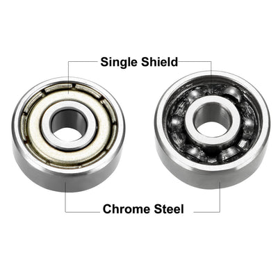 Harfington Uxcell Deep Groove Ball Bearings Metric Single Shielded Chrome Steel ABEC1 Z2