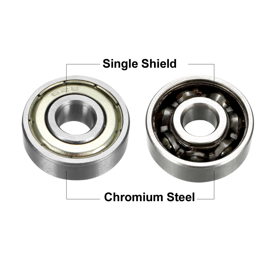 uxcell Uxcell Deep Groove Ball Bearings Inch Double Shielded Chrome Steel ABEC1 Z2 Level