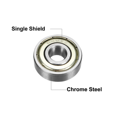 Harfington Uxcell Deep Groove Ball Bearings Metric Double Shield Chrome Steel Roller P0 Z2