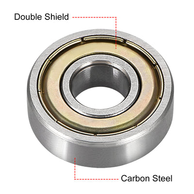 Harfington Uxcell Deep Groove Ball Bearings Metric Shielded High Carbon Steel Z1