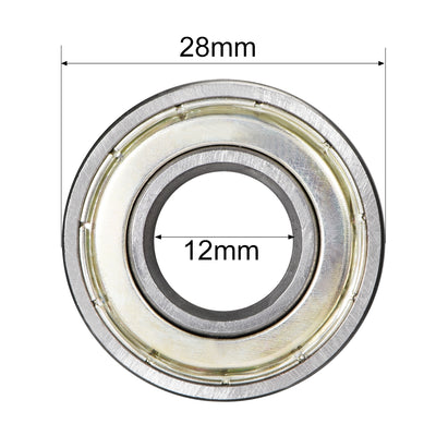 Harfington Uxcell Deep Groove Ball Bearings Metric Shielded High Carbon Steel Z1