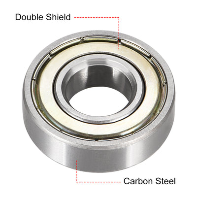 Harfington Uxcell Deep Groove Ball Bearings Metric Double Shielded High Carbon Steel Z1