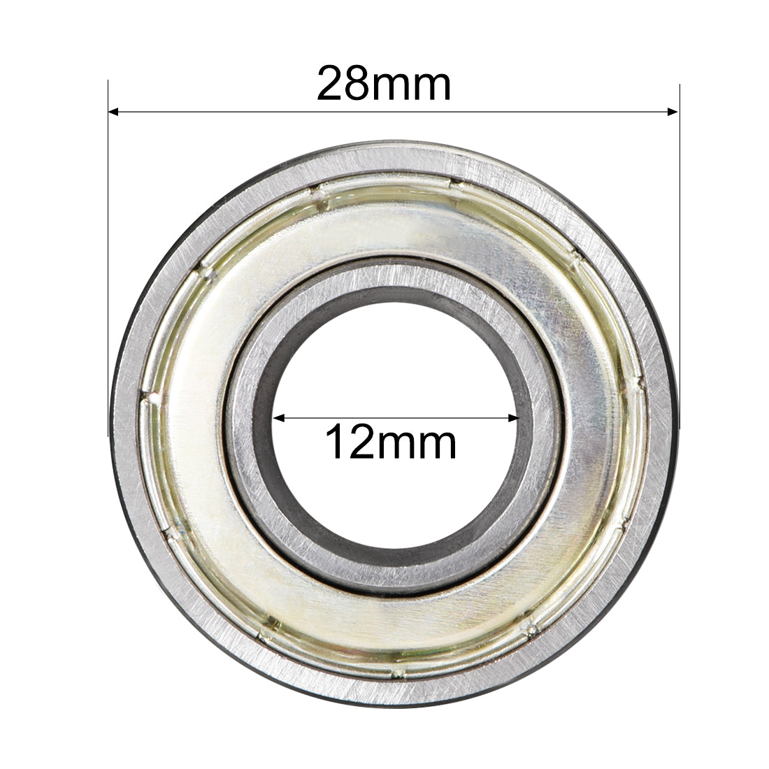 uxcell Uxcell Deep Groove Ball Bearings Metric Double Shielded High Carbon Steel Z1