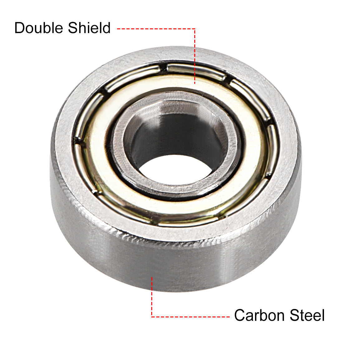 uxcell Uxcell Deep Groove Ball Bearings Metric Double Shielded High Carbon Steel Z1