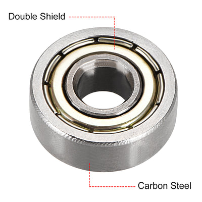 Harfington Uxcell Deep Groove Ball Bearings Metric Double Shielded High Carbon Steel Z1