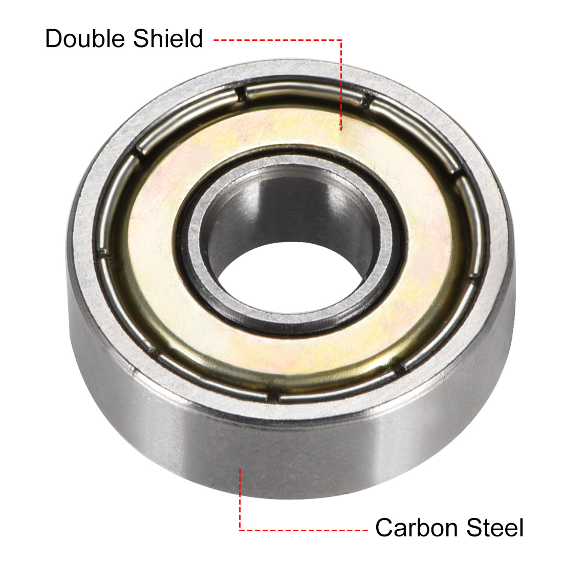 uxcell Uxcell Deep Groove Ball Bearings Metric Double Shielded High Carbon Steel Z1