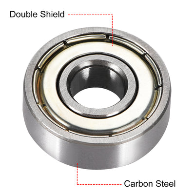 Harfington Uxcell Deep Groove Ball Bearings Metric Double Shielded High Carbon Steel Z1