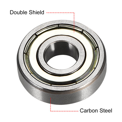 Harfington Uxcell Deep Groove Ball Bearings Metric Shielded High Carbon Steel Z1