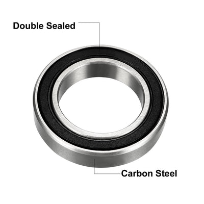 Harfington Uxcell Deep Groove Ball Bearings Thin Section Double Sealed High Carbon Steel