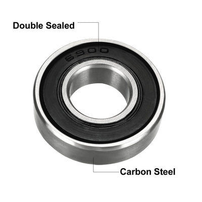 Harfington Uxcell Deep Groove Ball Bearings Metric Double Sealed High Carbon Steel Z1 Bearing