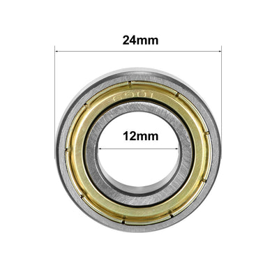 Harfington Uxcell Deep Groove Ball Bearings Metric Shielded High Carbon Steel Z1