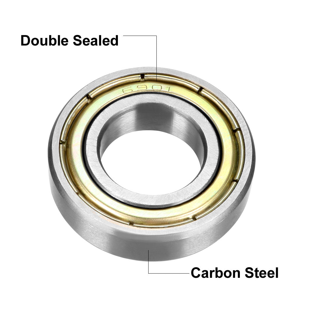 uxcell Uxcell Deep Groove Ball Bearings Metric Double Shielded High Carbon Steel Z1