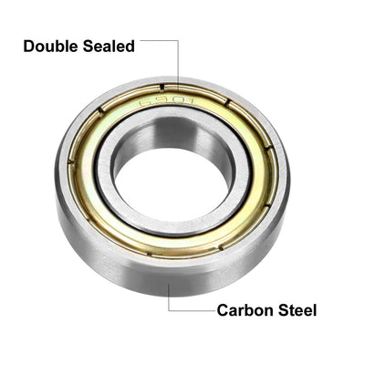 Harfington Uxcell Deep Groove Ball Bearings Metric Double Shielded High Carbon Steel Z1