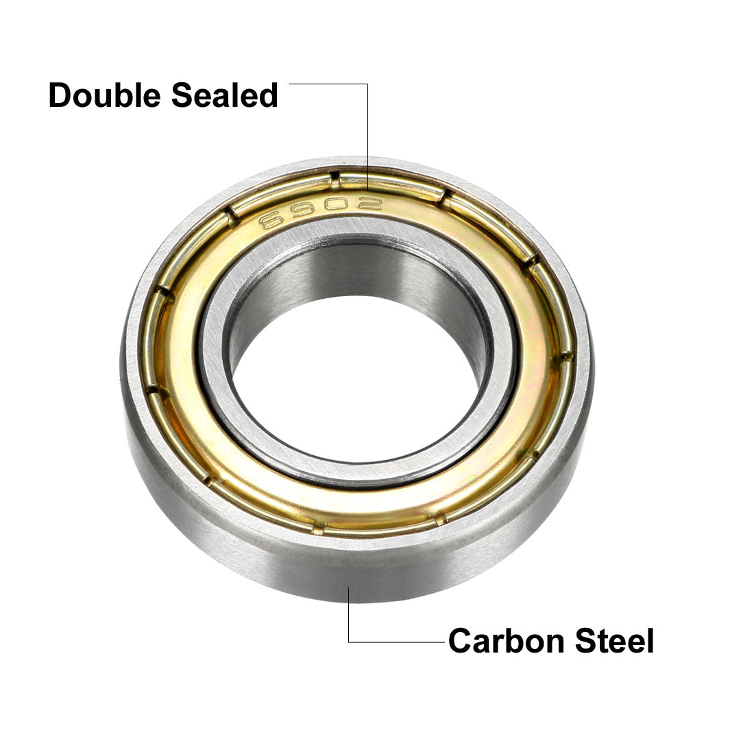 uxcell Uxcell Deep Groove Ball Bearings Metric Double Shielded High Carbon Steel Z1