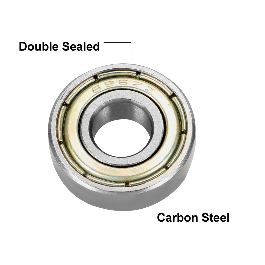 uxcell Uxcell Deep Groove Ball Bearings Metric Double Shielded High Carbon Steel Z1