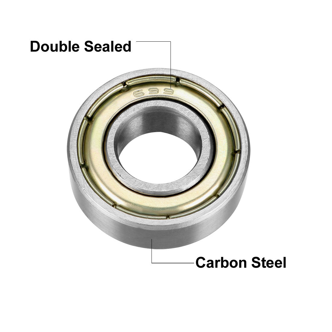 uxcell Uxcell Deep Groove Ball Bearings Metric Double Shielded High Carbon Steel Z1