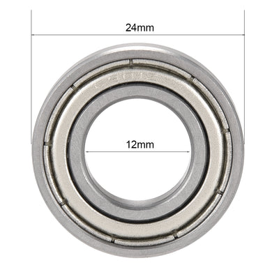 Harfington Uxcell Deep Groove Ball Bearings Metric Single Shielded Chrome Steel ABEC1 Z2