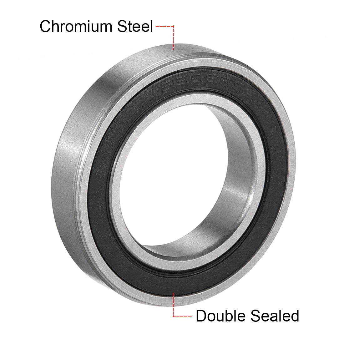 uxcell Uxcell Deep Groove Ball Bearings Metric Double Sealed Chrome Steel ABEC1 Z2 Level