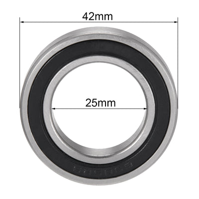 Harfington Uxcell Deep Groove Ball Bearings Metric Double Sealed Chrome Steel ABEC1 Z2 Level