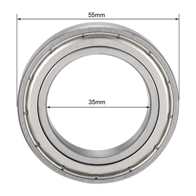 Harfington Uxcell Deep Groove Ball Bearings  Metric Double Shielded Chrome Steel ABEC1 Z2