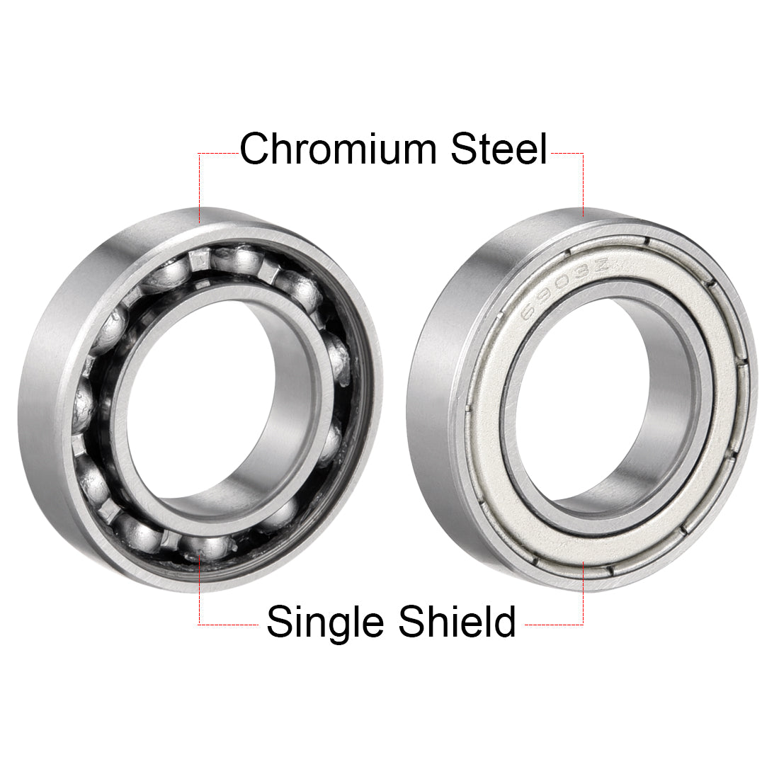 uxcell Uxcell Deep Groove Ball Bearings Inch Double Shielded Chrome Steel ABEC1 Z2