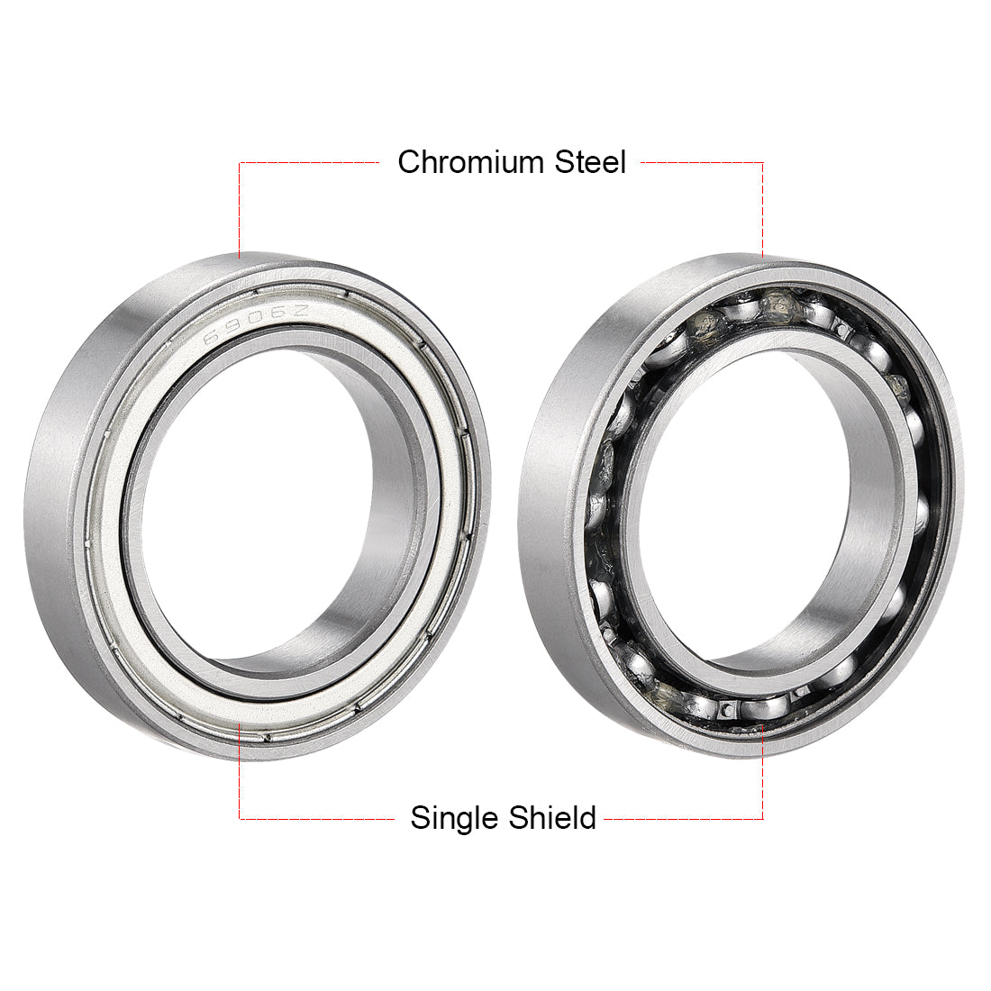 uxcell Uxcell Deep Groove Ball Bearings Inch Double Shielded Chrome Steel ABEC1 Z2