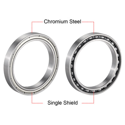 Harfington Uxcell Deep Groove Ball Bearings Thin Section Single Shielded Chrome Steel